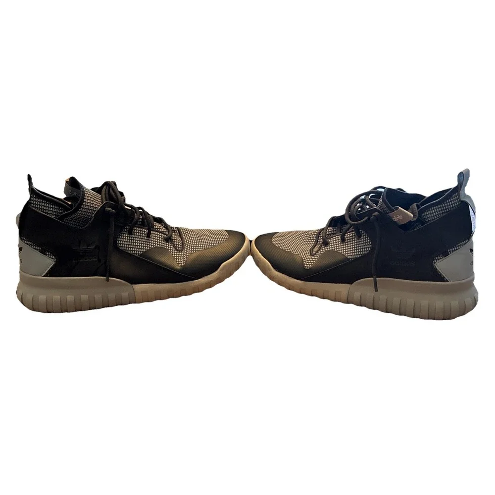 Adidas Tubular X Sneakers Mens 13 Black Grey Knit AF6368 Mid Top Lifestyle Shoes